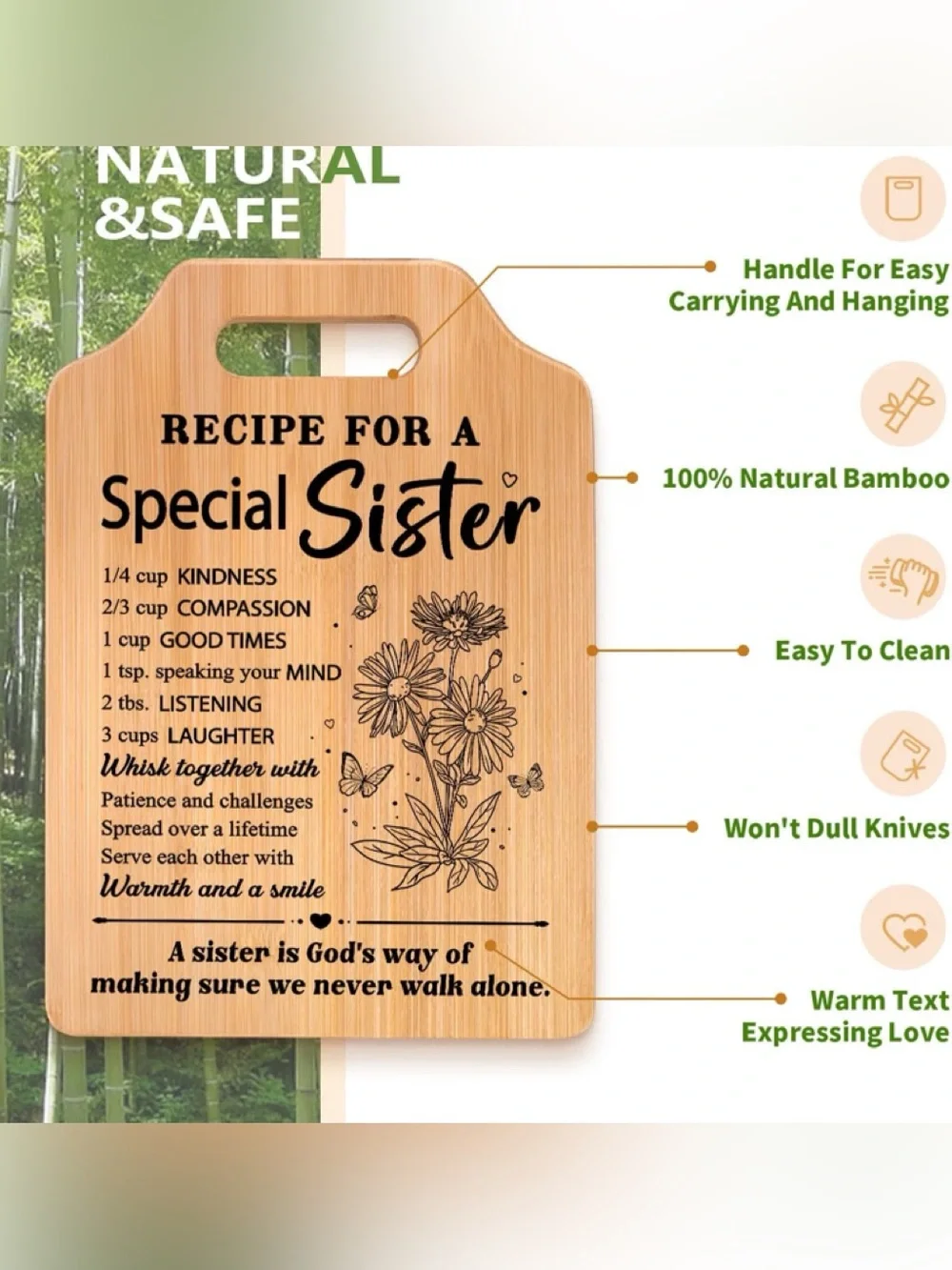 Special Sister Recipe Cutting/Serving Board